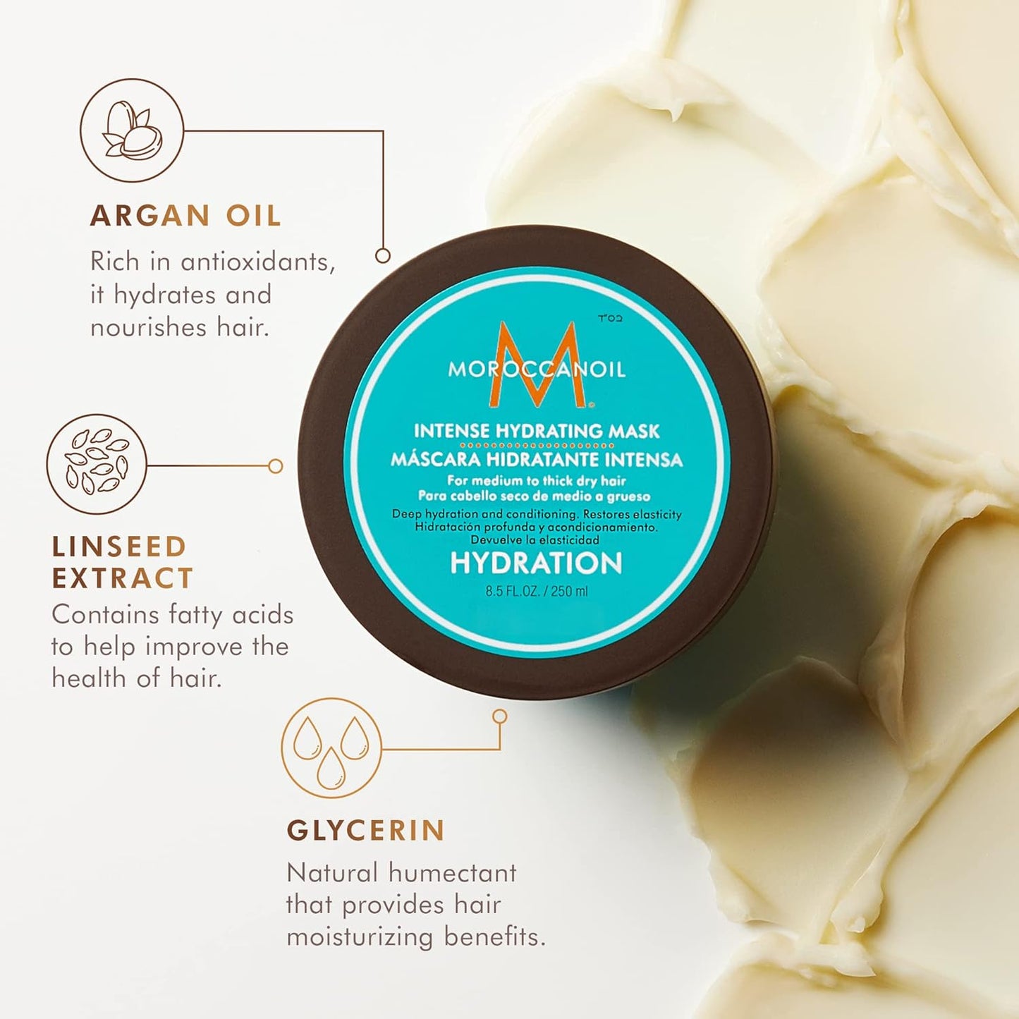 MOROCCANOIL INTENSE HYDRATING MASK x 250 ml - MASCARILLA HIDRATANTE INTENSA