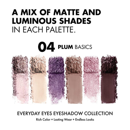 MILANI EVERYDAY EYES POWDER EYESHADOW COLLECTION - 04 PLUM BASICS - PALETA DE SOMBRAS