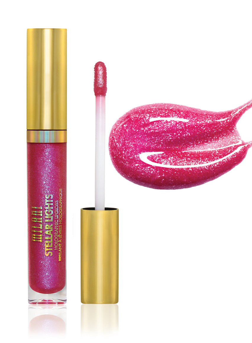 MILANI STELLAR LIGHTS HOLOGRAPHIC LIP GLOSS - 05 FLUORESCENT FUCHSIA - BRILLO LABIAL