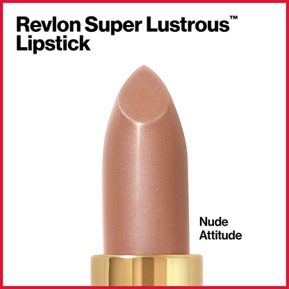 REVLON SUPER LUSTROUS LIPSTICK - NUDE ATTITUDE (002) - LABIAL EN BARRA MATE