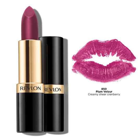 REVLON SUPER LUSTROUS LIPSTICK - PLUM VELOUR (850) - LABIAL EN BARRA BRILLANTE