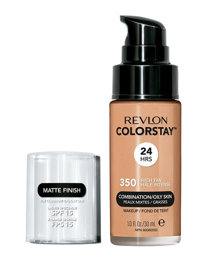 REVLON COLORSTAY MAKEUP SPF 15 - RICH TAN (350) - BASE ACABADO MATE